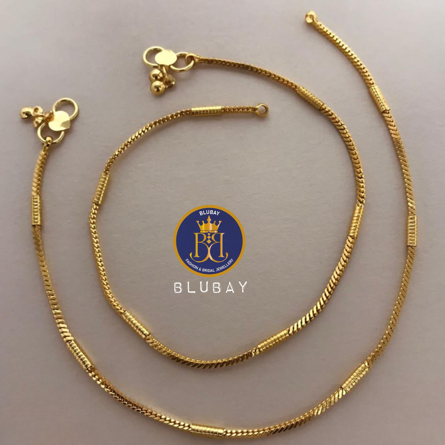 Simple delicate gold look alike Anklet pair