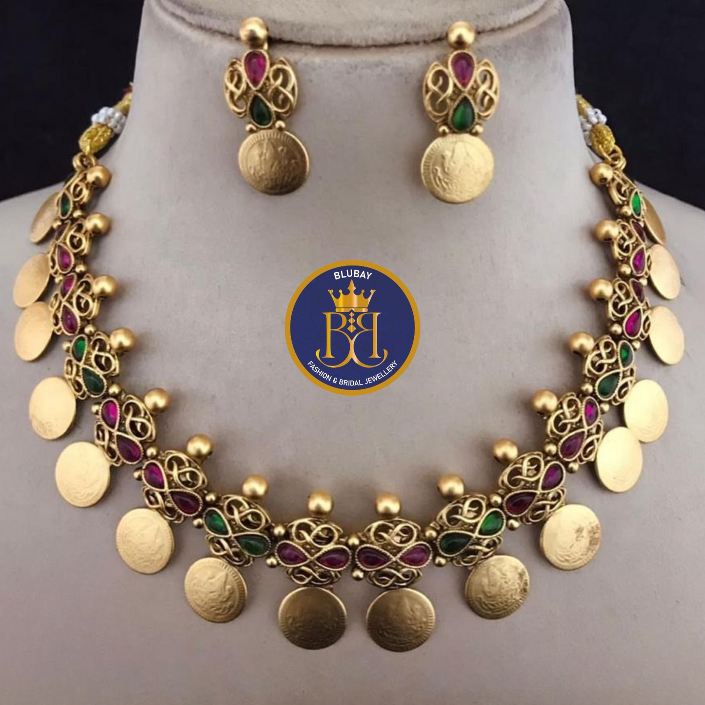 Premium Kasumala intricate designer coin Necklace set