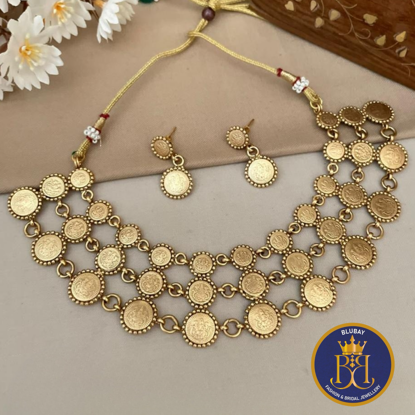 Premium Kasumala trilayered coin Necklace set