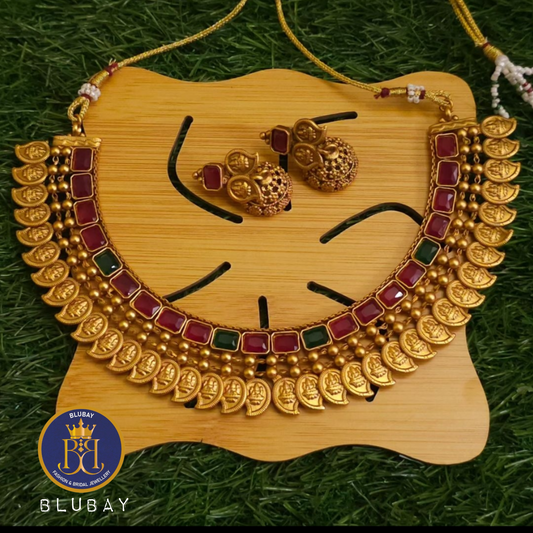 Premium multilayered kasumala with hanging mango coins Necklace set