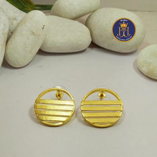 Tinted circle gold plated designer Stud earrings