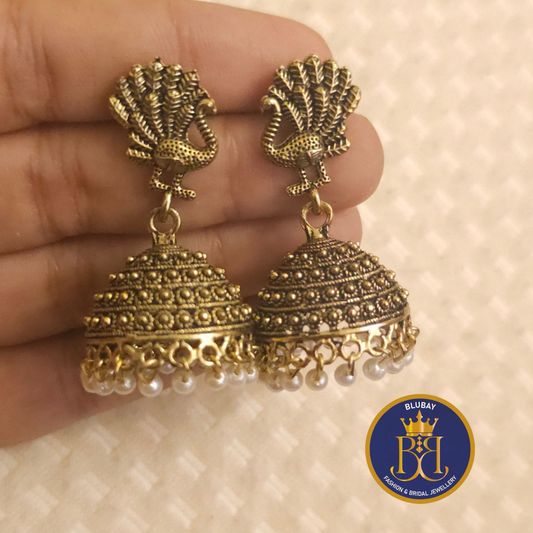 Golden peacock designer Earrings