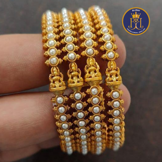 Devi golden pearl set of 4 Bangles