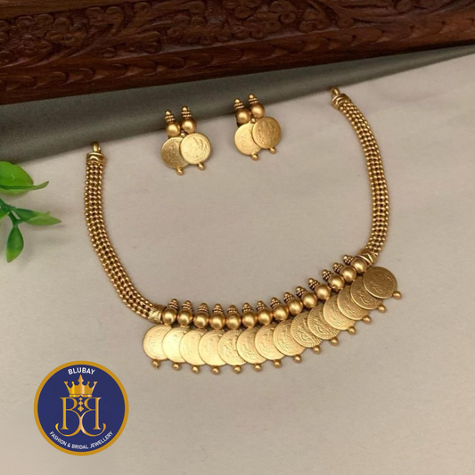 Premium Golden designer Kasumala coin Choker Necklace set