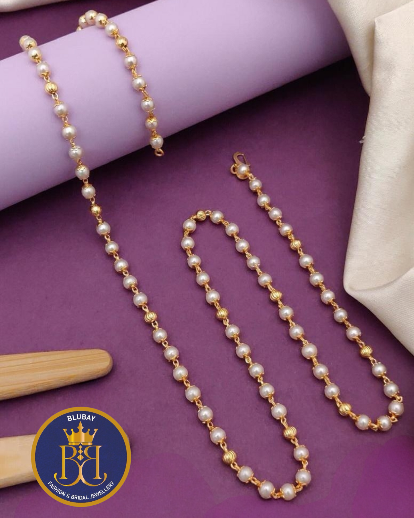 Premium Golden and pearl Moti mala Chain