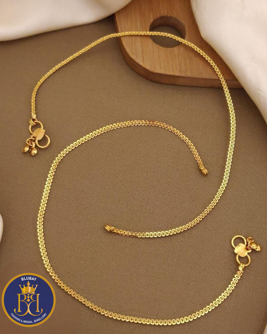 Delicate simple classic microplated  golden Anklets