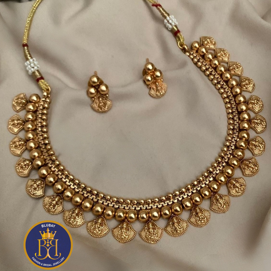 Manjali gold look alike Devi premium Necklace set