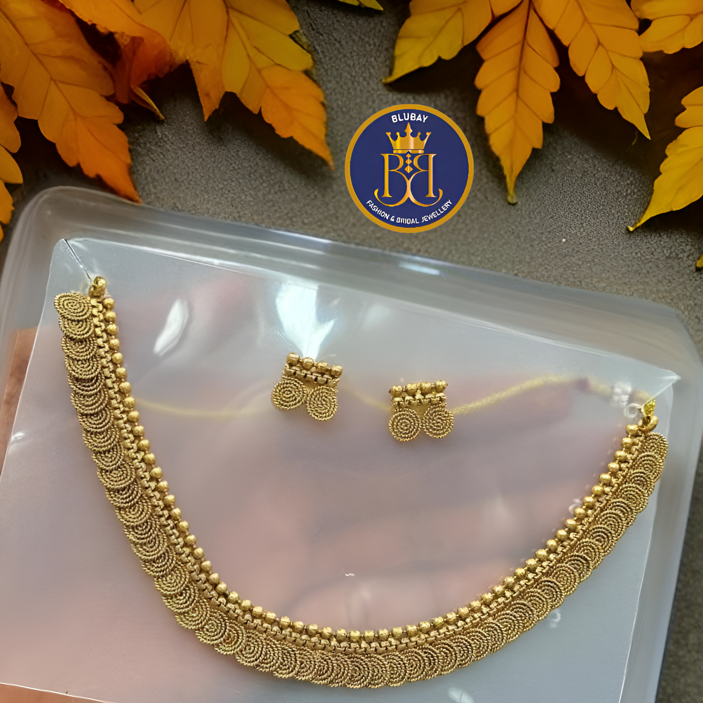 Premium Golden spirals Kasu coin Necklace set