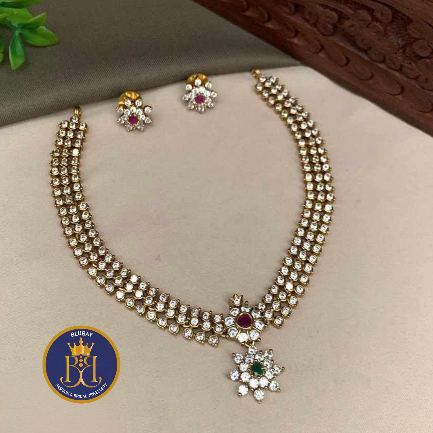 Shimmering starry Diamond AD look alike premium Necklace set