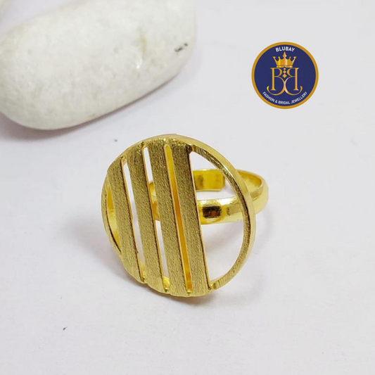 Tinted Circle gold toned adjustable statement Ring