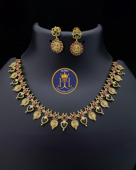 Kerala style palakka Mango kasu premium Necklace set