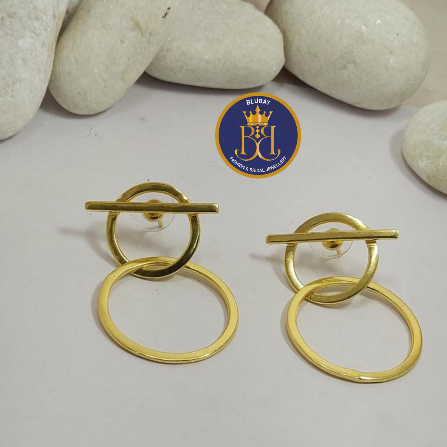 Golden Snowman designer Hoop earrings